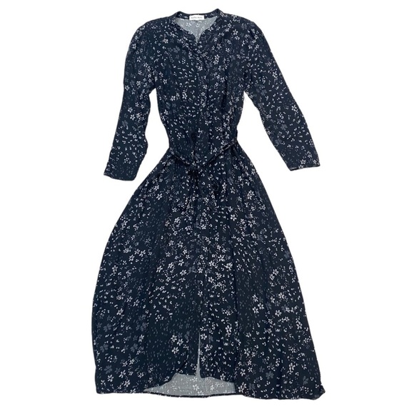 NWT Bella Dahl Maxi Shirt Dress in Black Tula Floral Size Medium - Picture 2 of 10